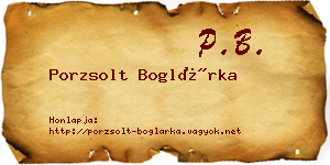 Porzsolt Boglárka névjegykártya